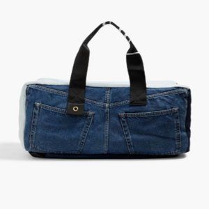 ACME STUDIOS CONVERTIBLE PATCHWORK DENIM DUFFLE TRAVEL BAG